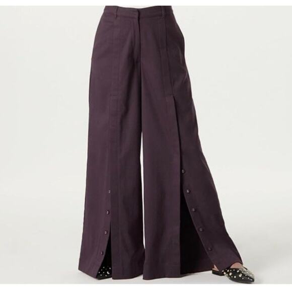 The Drop Women's Convertible Wide Leg Pant by Takkunda Plum Perfectly Sz Medium - Picture 1 of 16